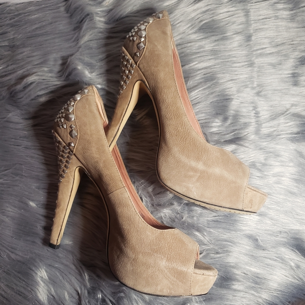 Vince Camuto Nude Missie Studded Heels